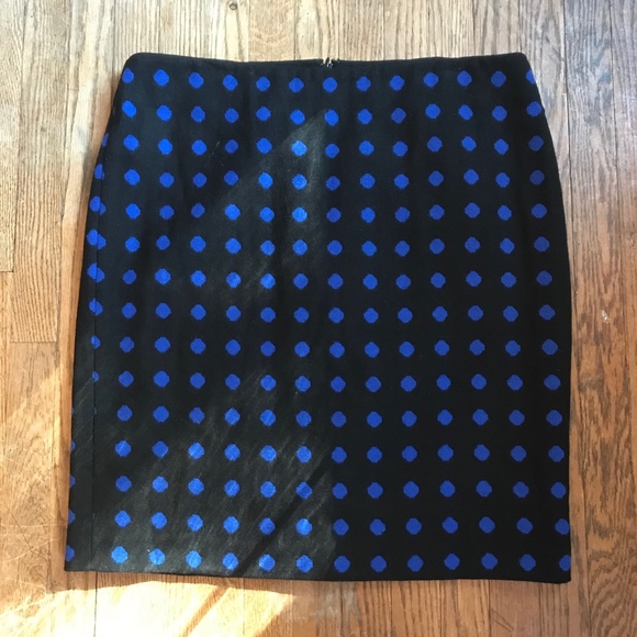 Blue and black polka dot pencil skirt - Picture 4 of 5